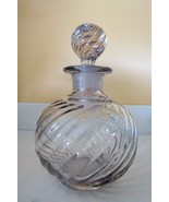 6.25&quot; Tall ~ROUND~SWIRL Clear Perfume/Cologne Bottle~Collectible~Heavy~G... - £48.44 GBP