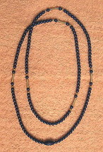 Avon Beads Cobalt Blue Lucite Necklace 36&quot; Long Beaded Strand Nickel Free VTG  - £15.78 GBP
