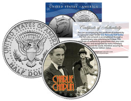 CHARLIE CHAPLIN Colorized JFK Kennedy Half Dollar US Coin - Genuine Lega... - £9.71 GBP