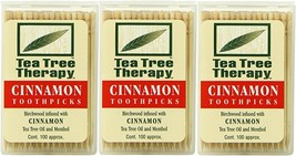 Tea Tree Therapy Toothpicks, Cinnamon, 100 Count (3-Pack) - £21.70 GBP