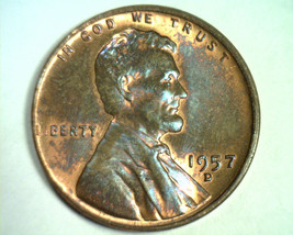 1957-D LINCOLN CENT PENNY GEM UNCIRCULATED BROWN GEM UNC. BR. ORIGINAL 9... - $3.00