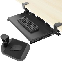 VIVO Small Keyboard Tray and Mouse Pad Combo, Sturdy C Clamp Mount System, Woode - £80.03 GBP