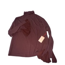 LOVEFOOL Turtleneck Top Pleated Bell Sleeve Ribbed Knit Blouse 4X - $18.99