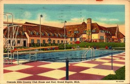Cascade Hills Country Club House and Pool Grand Rapids Michigan MI Postcard BK42 - £3.16 GBP