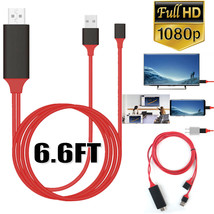 1080P Hdmi Mirror Cable 6.6Ft Phone To Tv Hdtv Adapter For Iphone/Ipad/A... - £22.02 GBP