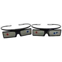 2 Pairs Samsung SSG-4100GB 3D Glasses Bluetooth Active Eyewear TV Black Genuine - $44.98
