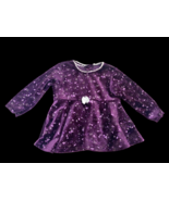 Vintage Y2K Baby Girl Top Shirt 3-6M Purple Velour Velvet Fit &amp; Flare Fl... - $23.57