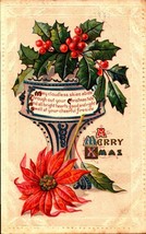 Vintage 1918 Embossed Christmas Greeting POSTCARD-A Merry Christmas -BK41 - £2.34 GBP