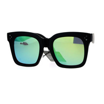 Black Oversized Square Frame Sunglasses Women&#39;s Celebrity Fashion Mirror Lens - £9.55 GBP