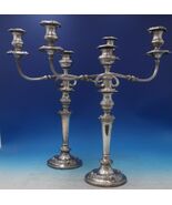 Silver on Copper Candelabra Pair Three-Light 20 inch #6449 - €417,25 EUR