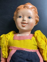Belgium Unica Doll 1945 War Celluloid Cloth &amp; ceramic head Rare 13&quot; Libe... - £50.60 GBP