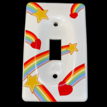 Vintage Jasco Rainbow Star Heart Pride Ceramic Single Light Switch Cover Plate - £19.81 GBP