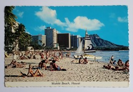 1980 WAIKIKI BEACH HAWAII USA POSTCARD VINTAGE RETRO STAMPED AND DATED L... - £6.25 GBP