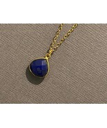 Lapis Lazuli Necklace Gold, Blue Lapis Lazuli Pendant Gold, Small Lapis ... - $50.50 CAD