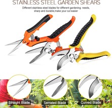 Garden Pruning Shears Set 3-Pack Stainless Steel Blades Handheld Pruners Garden - £20.19 GBP