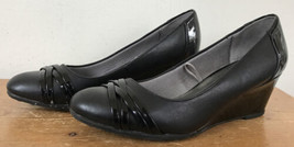 Life Stride Soft System Nubia Vegan Leather Wedge Platform Work Heels Shoes 6.5 - £15.62 GBP