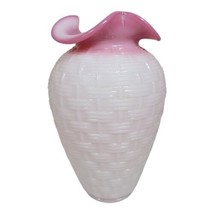 Fenton Glass Rosaline Vase Basket Weave Limited Edition #648 of 2500 Con... - £54.27 GBP