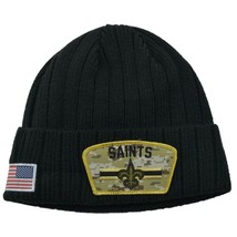 New Orleans Saints New Era Salute to Service Black Knit Beanie Winter Watch Cap - £19.95 GBP