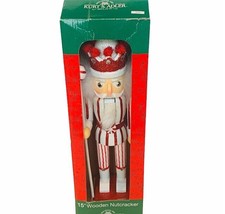 Kurt Adler Nutcracker vtg Hollywood Candycane wooden Figurine Christmas box NIB - £62.28 GBP
