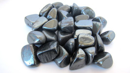 One Hematite Tumbled Stone 20-25mm Reiki Healing Crystal Protection Shield - $1.97
