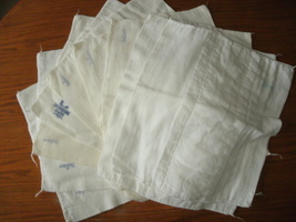 Lot of 9 Cloth Prefold Baby Diapers Burp Pads 13.5 x 16 inches good condition - £8.75 GBP
