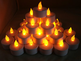36 pcs Amber Led Tea Light Flameless Battery Candles Wedding Party Romantic - £30.36 GBP
