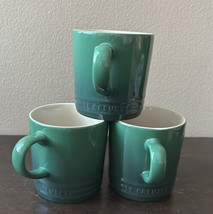 Le Creuset Artichaut Green Coffee Tea Mugs 14 oz /400 mL Set Of 3 - £51.76 GBP