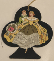 vintage Tally Card Woman &amp; Man  Dress Dancing Spade Box2 - £10.11 GBP