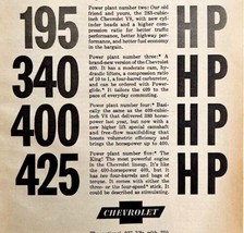 Chevrolet GM 425 Horsepower Advertisement 1963 Automobilia Chevy DWS6D - $24.99