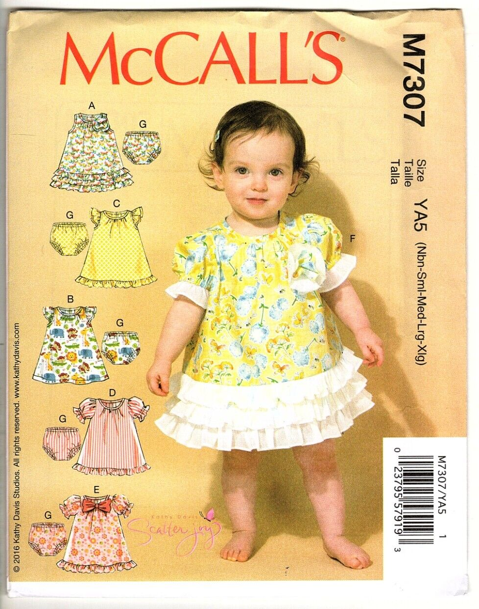 McCall's M7307 Infant Girls NB to XL Dresses and Panties Sewing Pattern New - £10.38 GBP