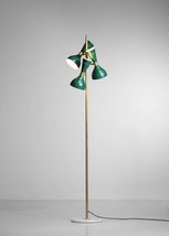 Vintage Green White Diabolo Floor Lamp Italian Mid Century Modern Marble Base - £391.07 GBP