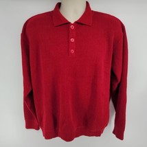 Peru Etnico 100% Alpaca Sweater Red Collared Mens Size M - $49.45