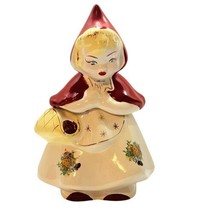 Little Red Riding Hood Cookie Jar GOLD STARS 1940&#39;s Vintage #967 Hull Wa... - $121.51