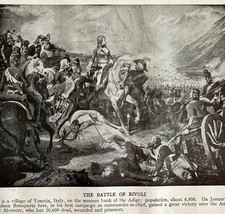 1914 Napoleon Bonaparte Battle of Rivoli Art Print Antique Military Coll... - $570.99 MXN