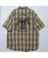 Harley Davidson Mens Shirt Sz XL Short Sleeve Button Front Plaid Cotton ... - $36.05