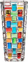 Magcolor Hand Painted Colorful Woven Glass Vase, Crystal Flower Vase, 7 Point 7 - £26.08 GBP