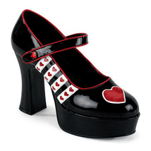Sexy Queen Of Hearts Platform Halloween Costume 4&quot; High Heels Shoes QUEEN55/QH - £52.03 GBP