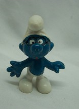 Vintage 1969 Schleich The Smurfs Brainy Smurf Pvc Figure Toy Original - £19.73 GBP
