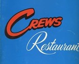 Crews Restaurant Menu Brunswick Georgia Five Flags of Glynn County 1950&#39;s - $44.50