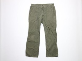 Vintage 60s Streetwear Mens 34x28 Faded Wide Leg Bell Bottoms Military Pants USA - £101.23 GBP