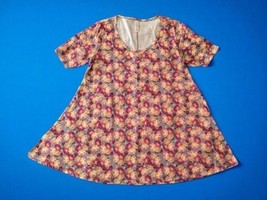 Lularoe Simply Comfortable Womens XS Floral Short Sleeve Shirt Top Polye... - $140.11 MXN