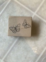 2 Line Drawing Butterfly Rubber Stamp Stampa Rosa D 67-104 - £8.66 GBP
