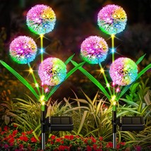 Solar Lights Garden Decor, 2 Pack Upgraded Decorative Dandelion With 36 Colorful - £35.23 GBP