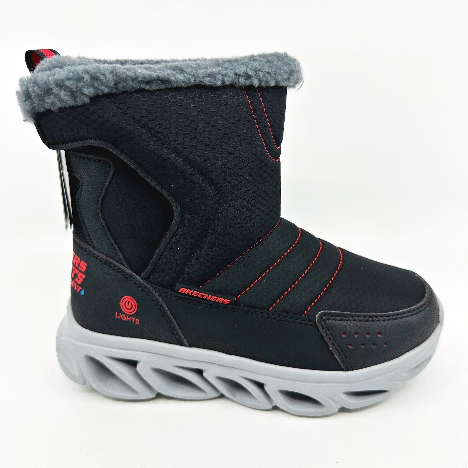 Skechers S Lights Hypno Flash 3.0 Fast Breeze Black Kids Boys Size 12.5 Boots - $47.95