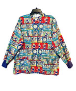 UA Happy Scrubs Womens L Fitness Print Long Sleeve Snap Medical Scrub La... - $20.50 CAD