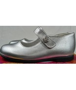 TODDLER GIRL SHOES LIL JACKIE STRAP CLOSURE JEWEL ACCENT SILVER METALLIC... - £30.79 GBP