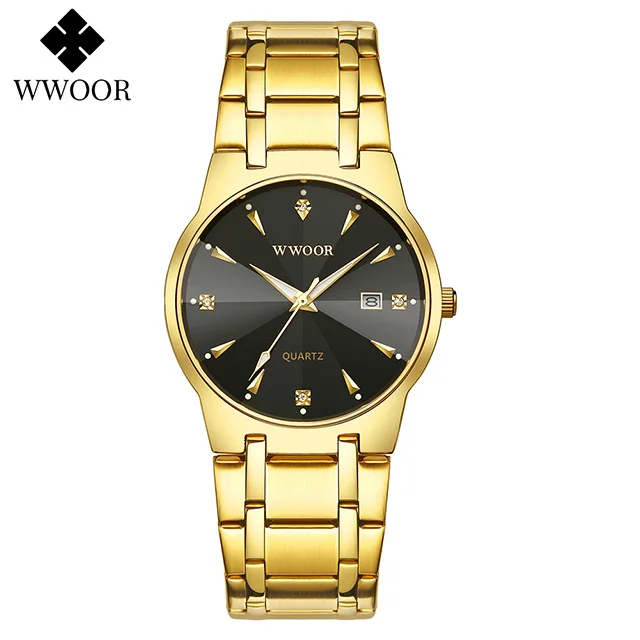 Diamond Fashion Watch For Men  Date Male Watch Gold Luxury Quartz Bracelet Wrist - £26.37 GBP