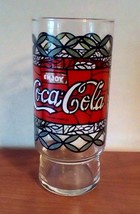 Vintage Classic Enjoy Coca-Cola 6” Glass Restaurant Style Red Stain Glass - £12.36 GBP