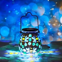 Mosaic Solar Light Outdoor Hanging Lantern - £22.81 GBP