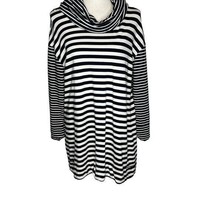 Merona Black/White Striped Cowl Neck Tunic XL - £9.31 GBP
